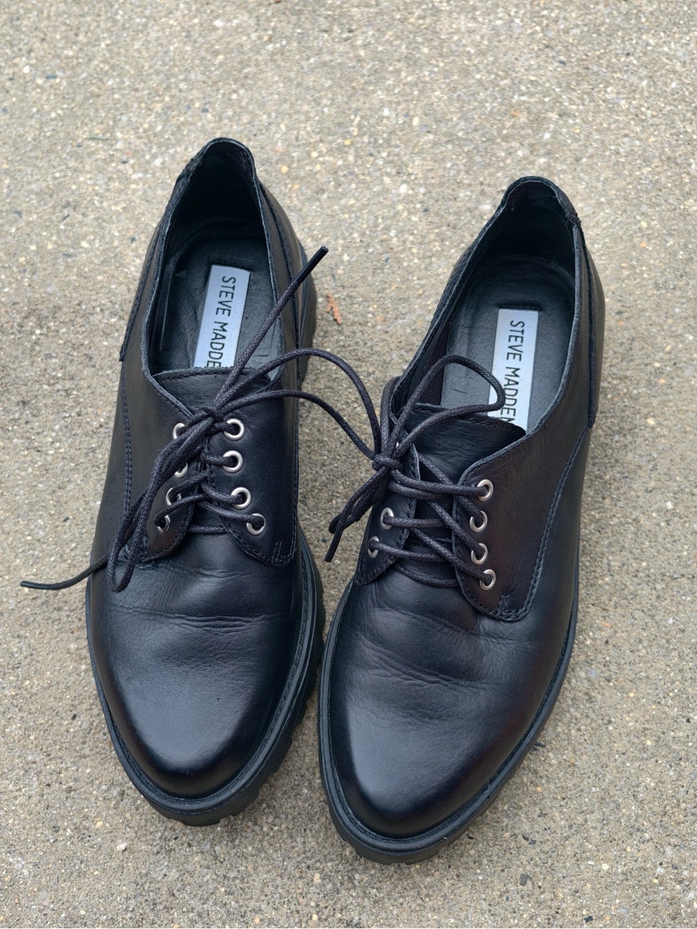 Steve Madden Black Leather Oxford Shoes Women’s Size 6